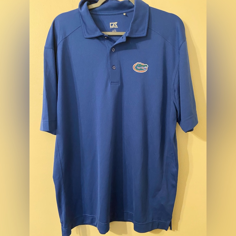 Men's Cutter & Buck‎ DryTec Blue Florida Gators Polo Golf Shirt Size Large